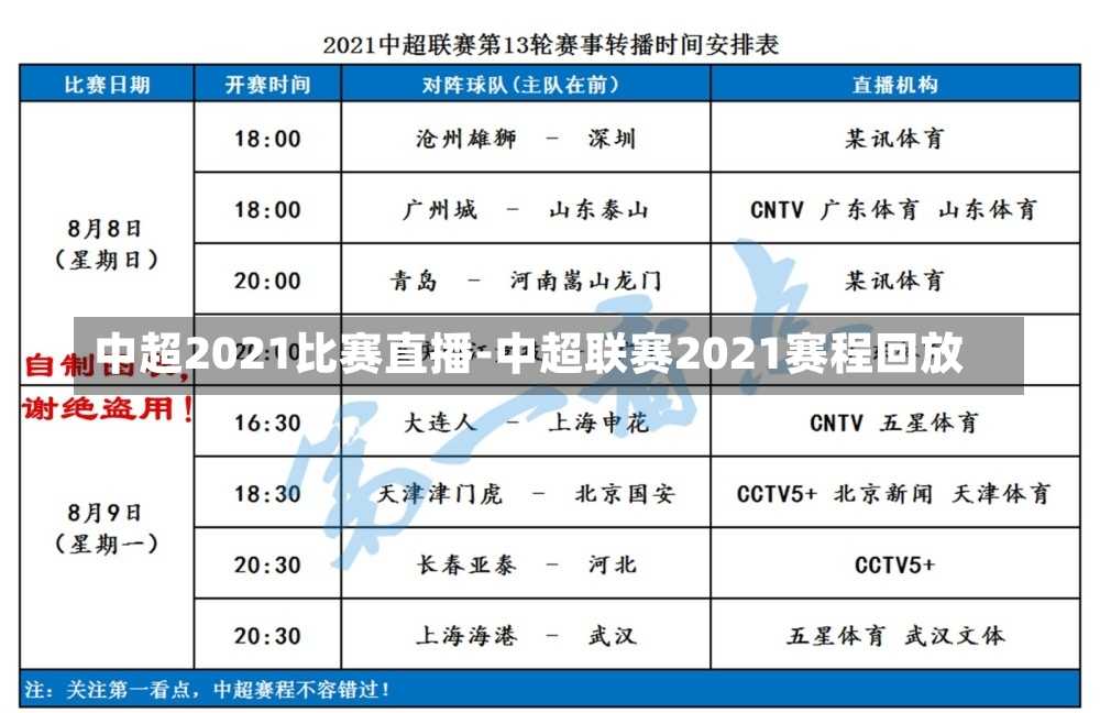 中超2021比賽直播-中超聯(lián)賽2021賽程回放